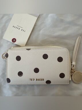 Ted Baker Cream Wallet with Black Polka Dots